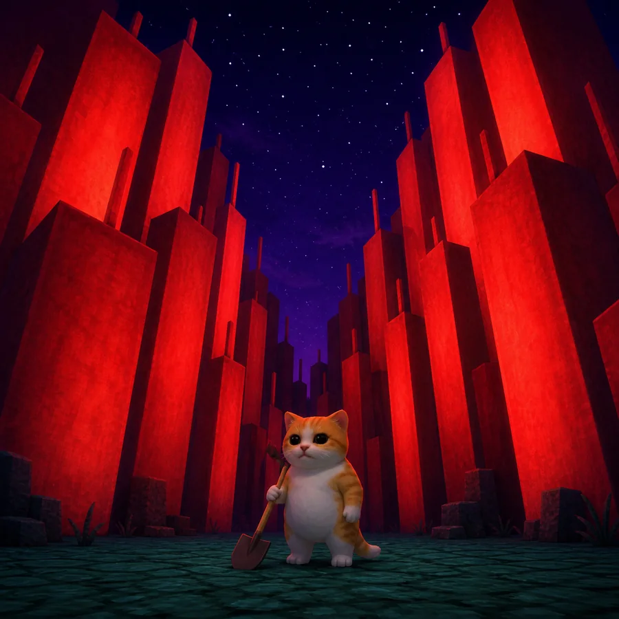 dip in a canyon of red candles
